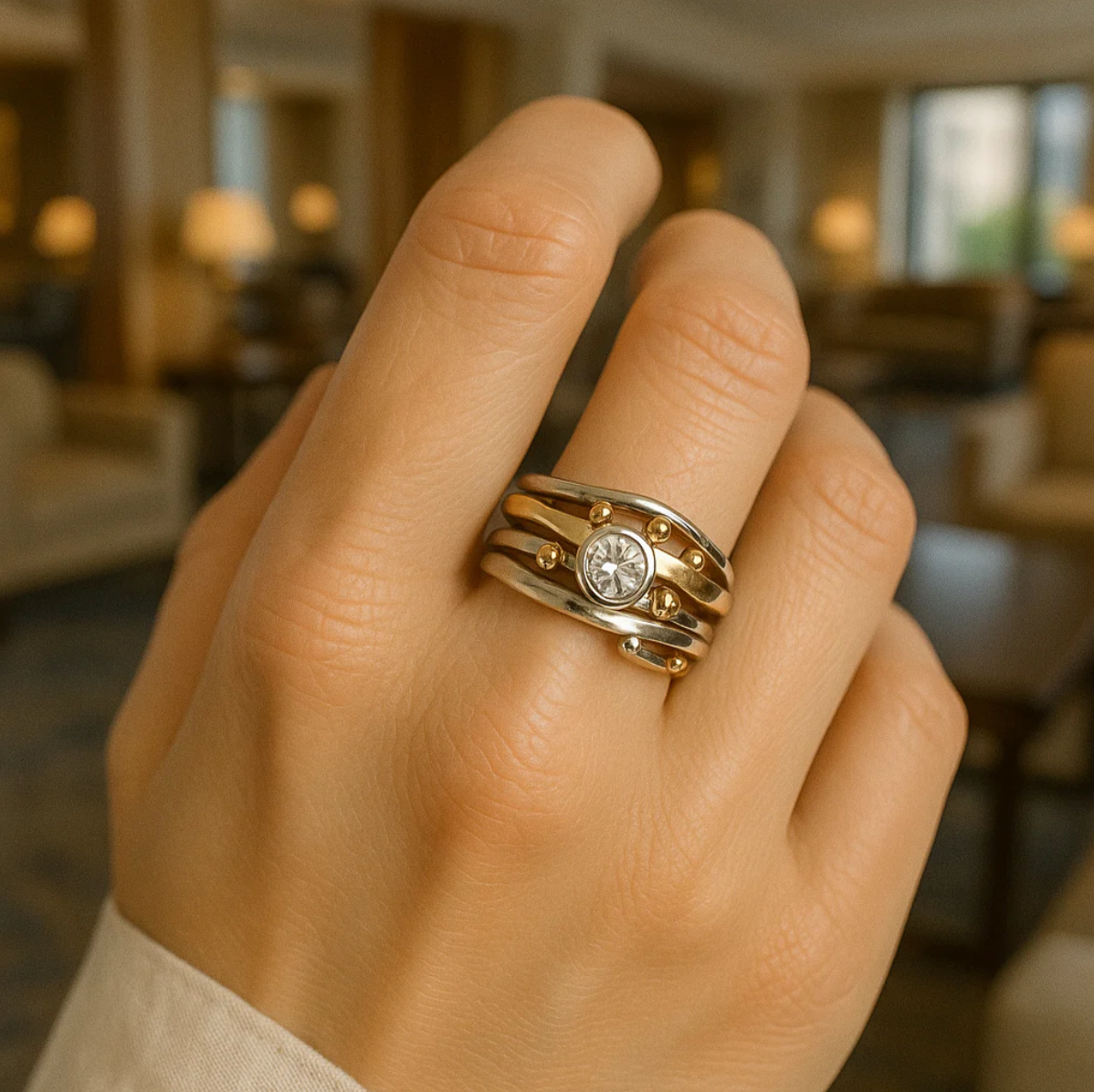 Royal – Vintage-Gold-Inlay-Zirkonia-Ring