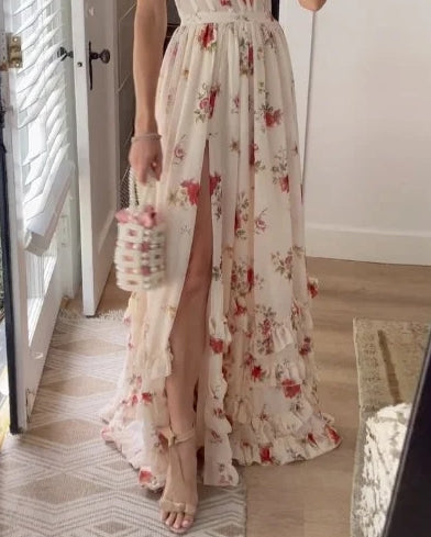Crizelda | Maxi Kleid mit Blumenmuster
