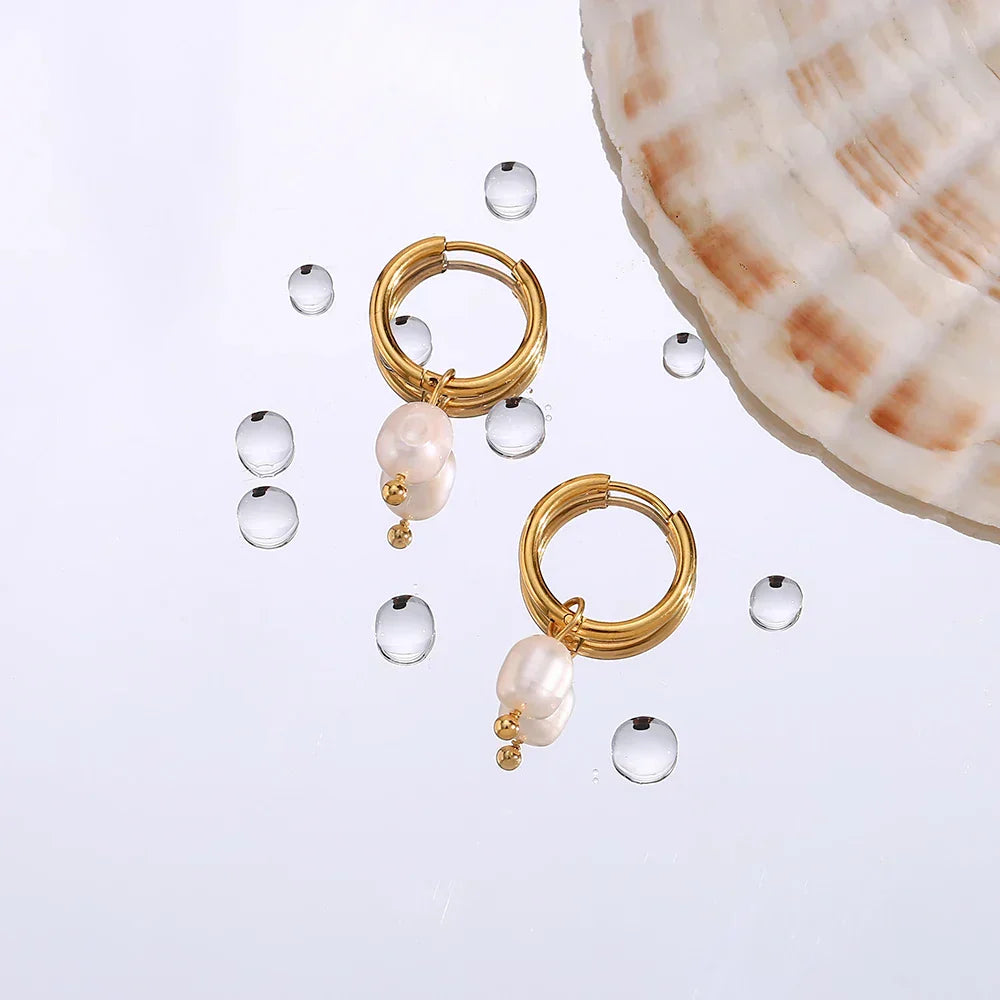 ELISE™ | Ohrringe mit Ring und Perle
