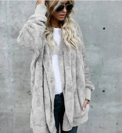 Cathy | Cardigan van dubbellaags fleece voor herfst en winter