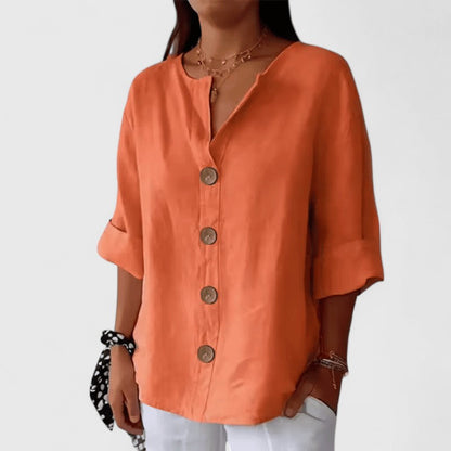 Katherine™ Elegante alledaagse blouse – Ademend comfort voor Canadese zomers