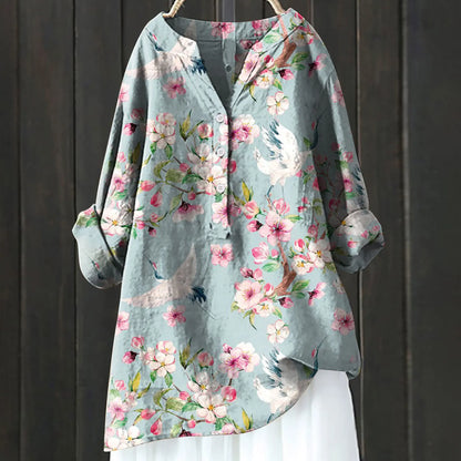 ISALINE IN LANGE BLOEMENBLOUSE