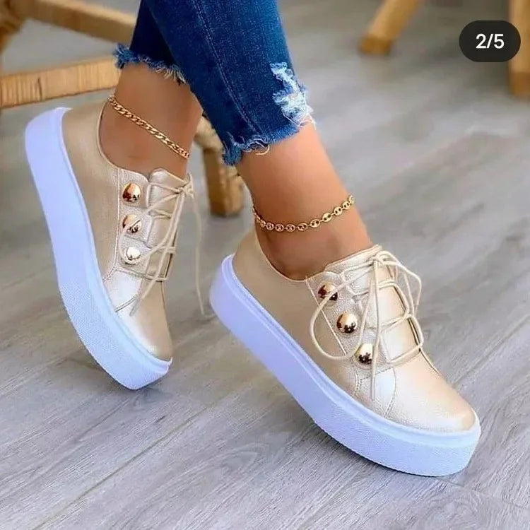 Serena – Orthopedische Plateausneakers met Ronde Neus