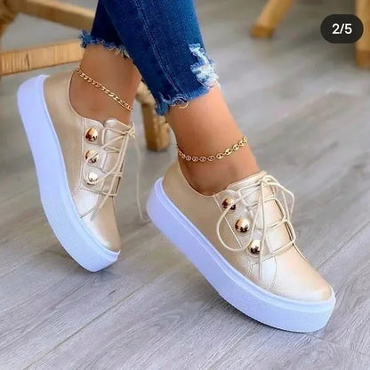 Serena – Orthopedische Plateausneakers met Ronde Neus