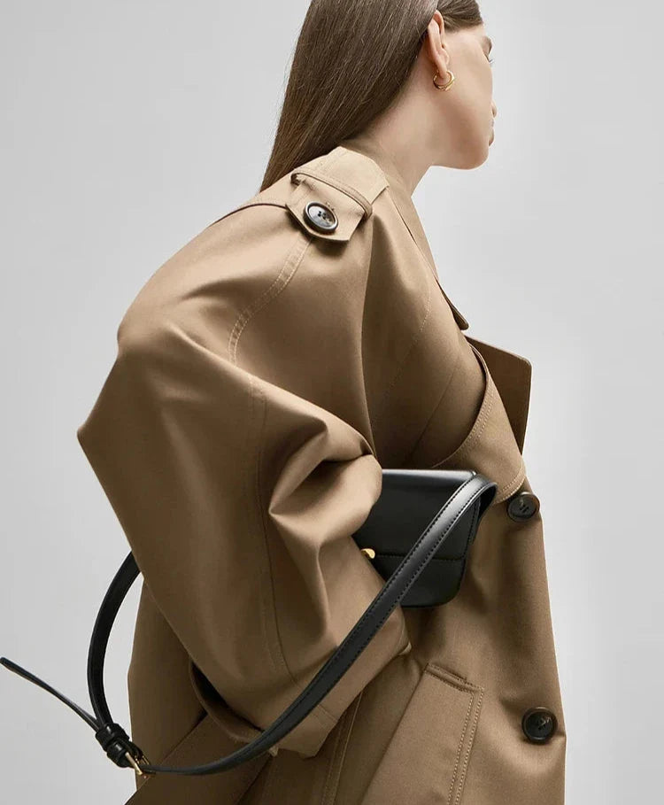 Gema Oversized Kakikleurige Trenchcoat