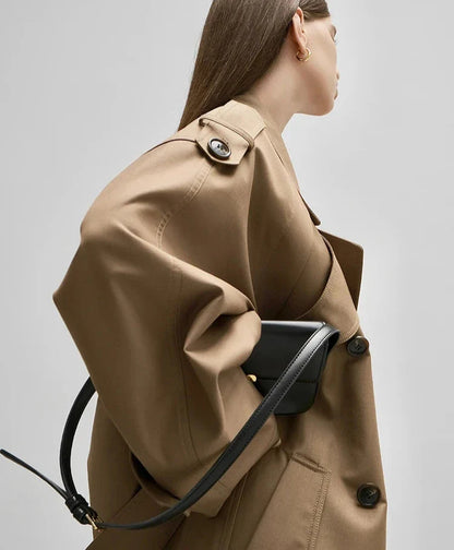 Gema Oversized Kakikleurige Trenchcoat