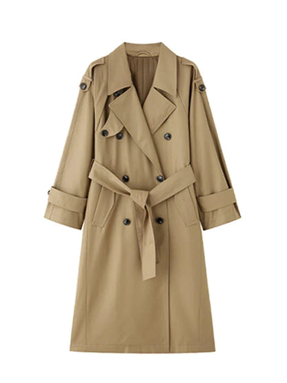 Gema Oversized Kakikleurige Trenchcoat