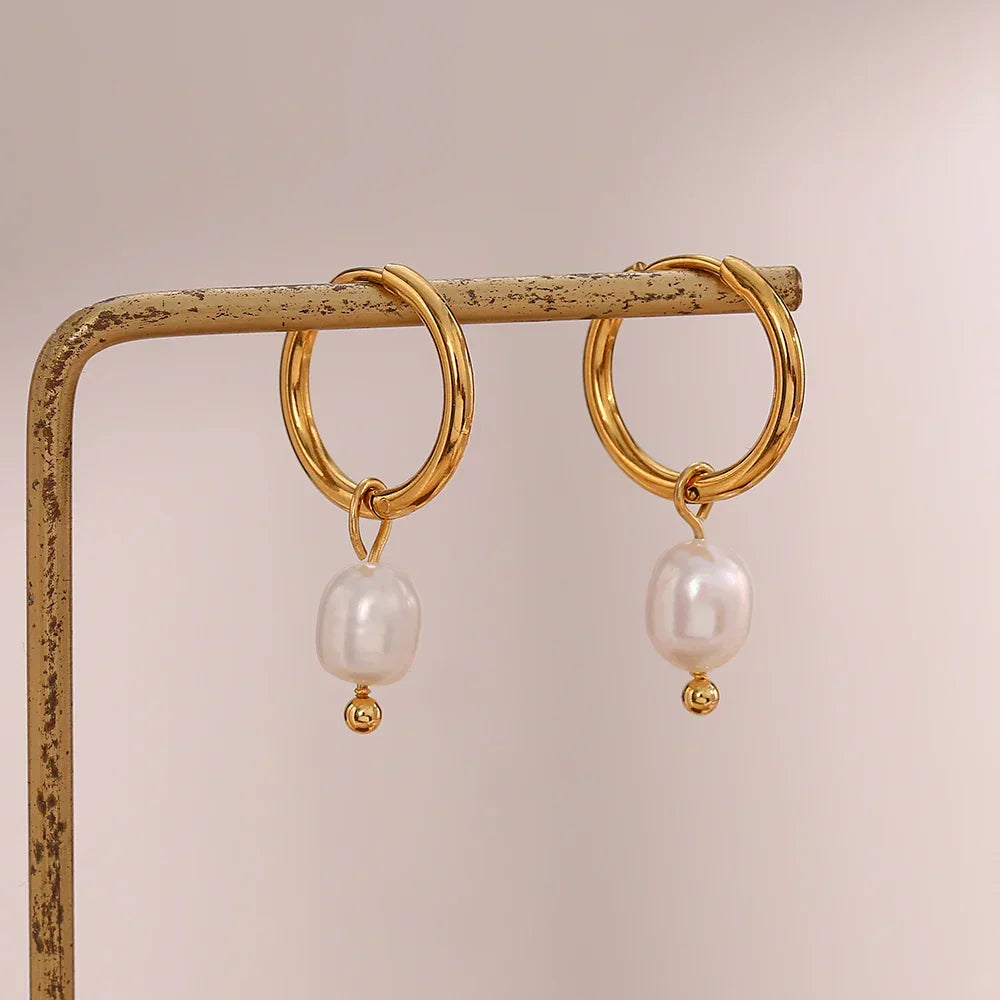 ELISE™ | Ohrringe mit Ring und Perle