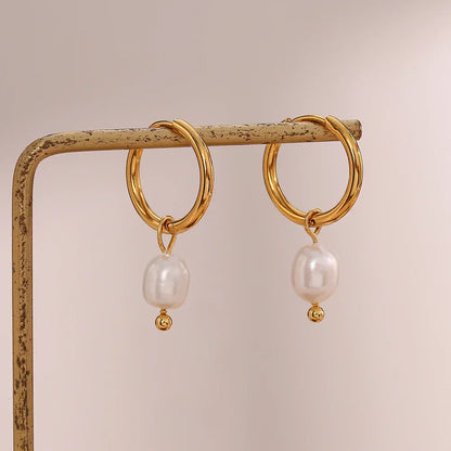 ELISE™ | Ohrringe mit Ring und Perle