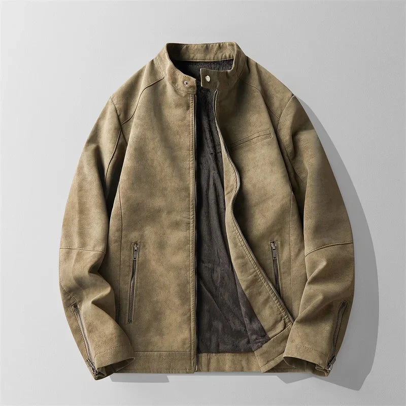 Suede-Lederjacke für Herren: Elegant und vielseitig
