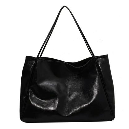 lisa™ – rummelig brun tote taske i læderlook