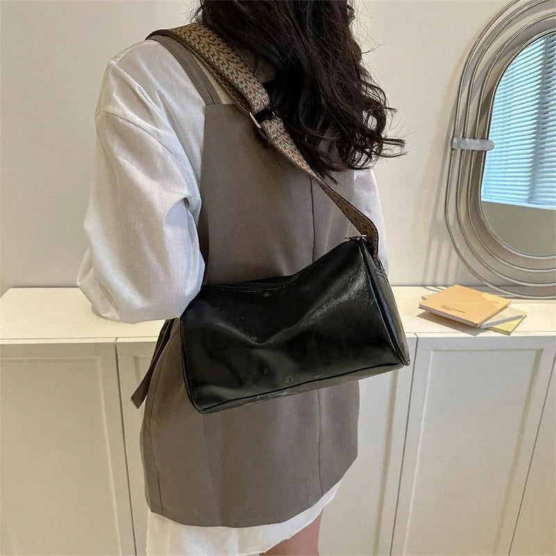 Trine™ | Vintage Leren Crossbodytas met Gevlochten Verstelbare Band