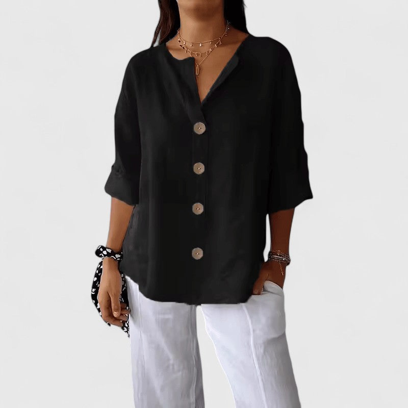 Katherine™ Elegante alledaagse blouse – Ademend comfort voor Canadese zomers