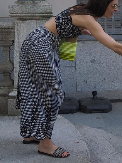 Clara - Chique geruite jurk