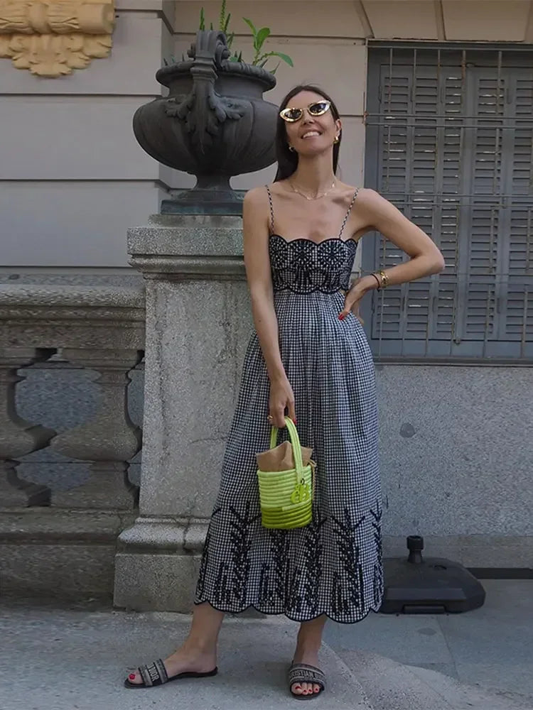 Clara - Chique geruite jurk