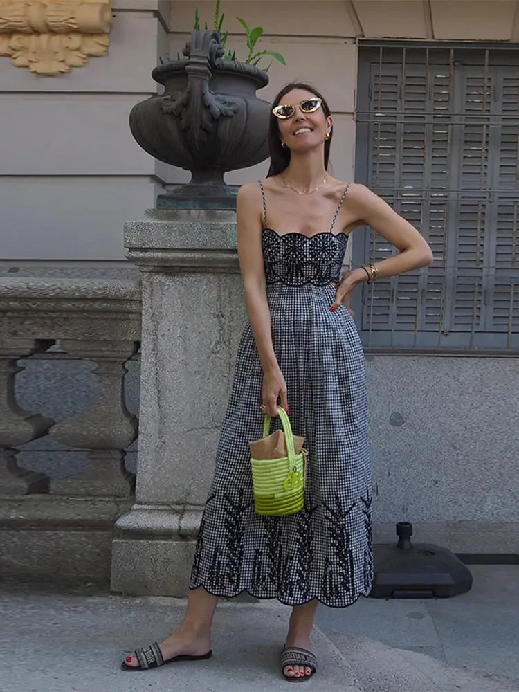 Clara - Chique geruite jurk