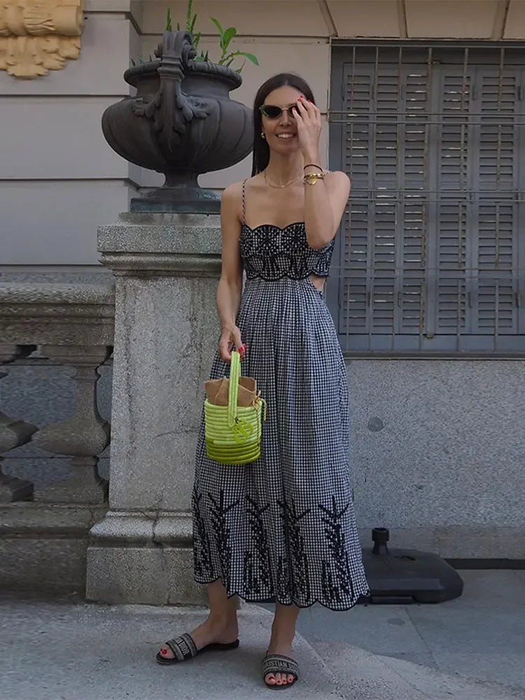 Clara - Chique geruite jurk