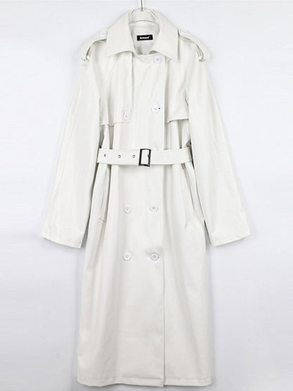 Leren trenchcoat in Francostijl