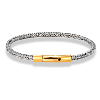 IronCore Draad Manchetknoop Armband – Punk-Geïnspireerde Eenvoudige Stijl in Niet-Vervagend Roestvrijstalen Kabel, Klassiek en Duurzaam Ontwerp voor Mannen