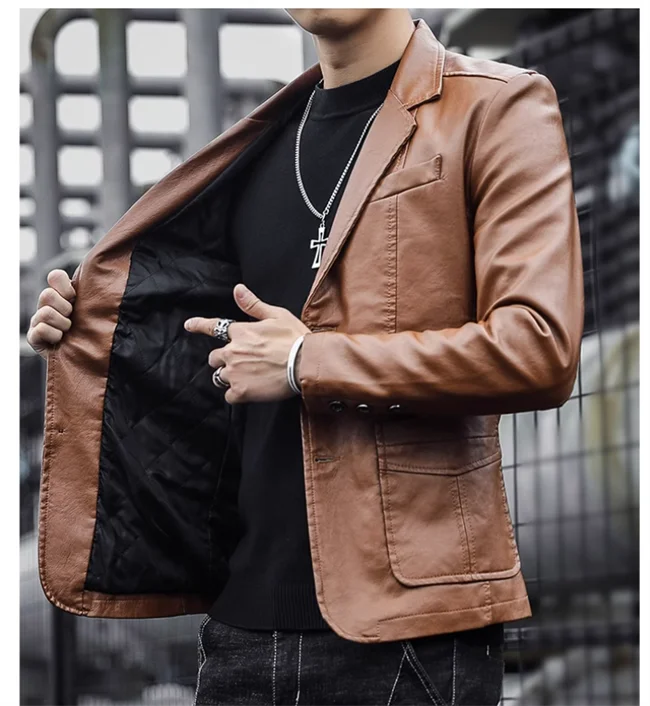 Rasmus™ Urban – Slim-Fit Blazer aus Kunstleder (mehrere Farben)
