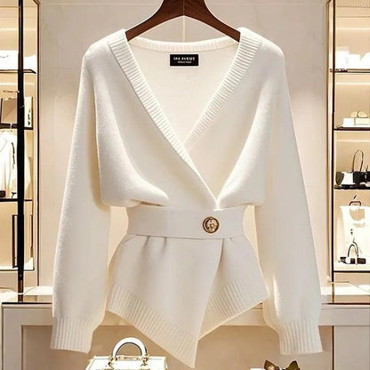 Vintage Langarm-Cardigan ohne Muster