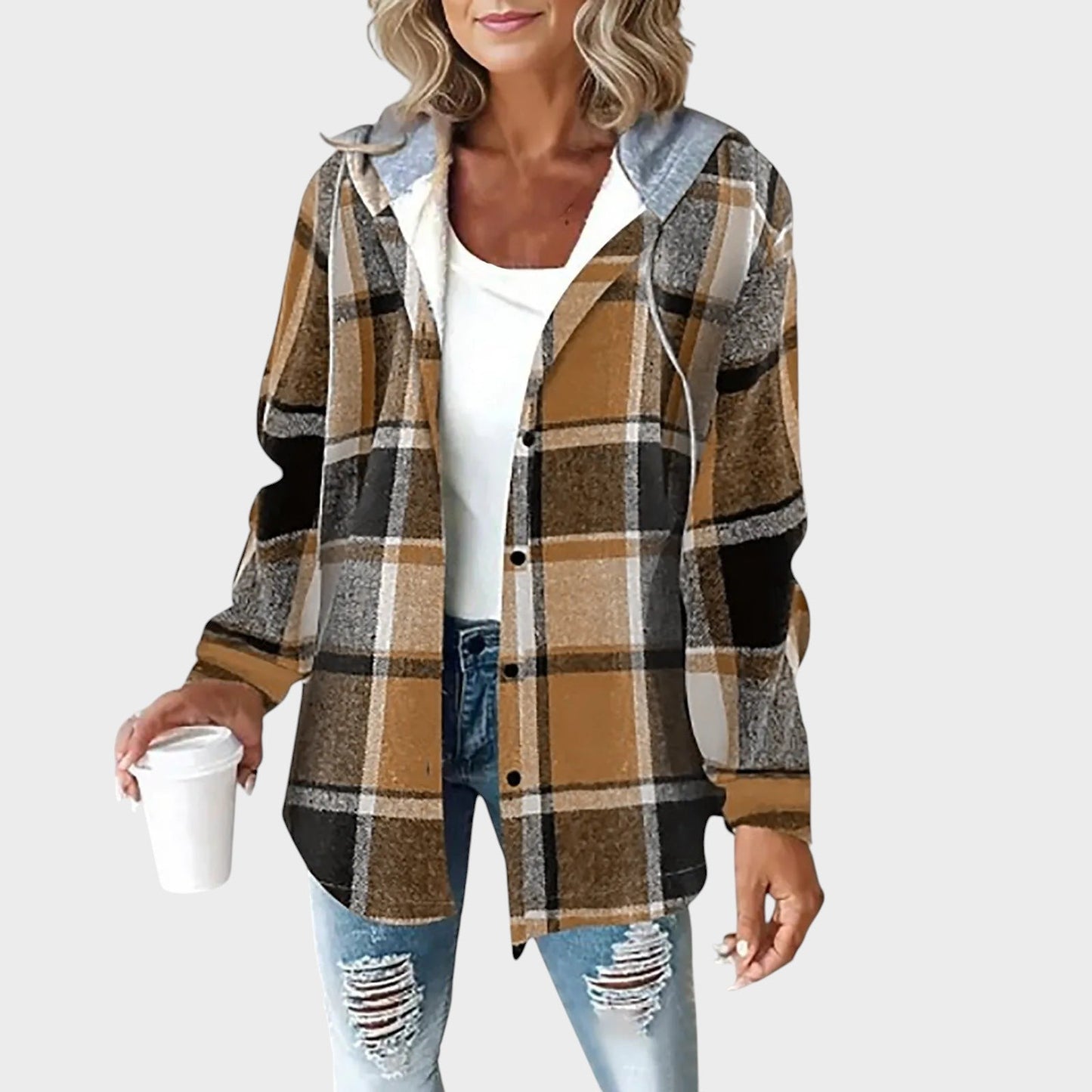 SNEŽANA | DAMEN-KAROJACKE MIT KNÖPFEN
