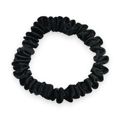 Zijden Scrunchie Mini (set van 3) - Zwart