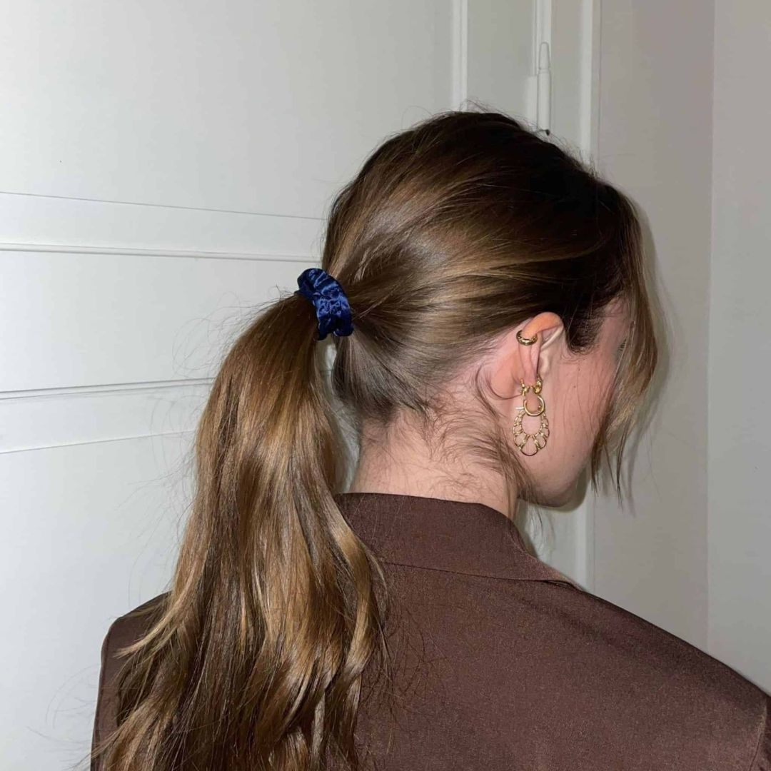 SILKE SCRUNCHIE MINI (3-pak)- NAVY BLAUW