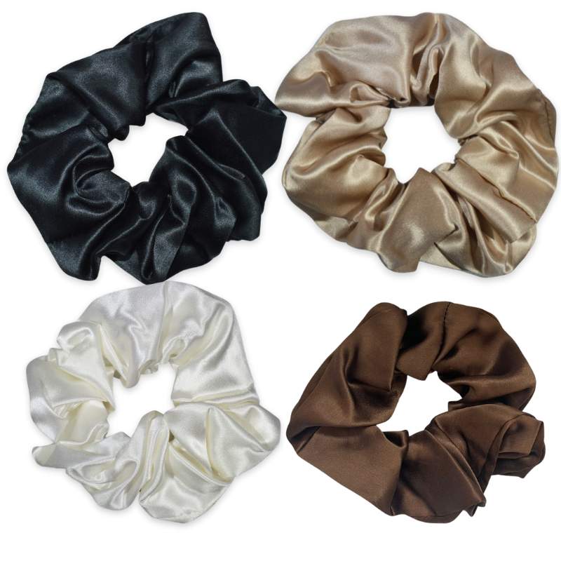 SILK SCRUNCHIE BIG (4er-Pack) – Neutral