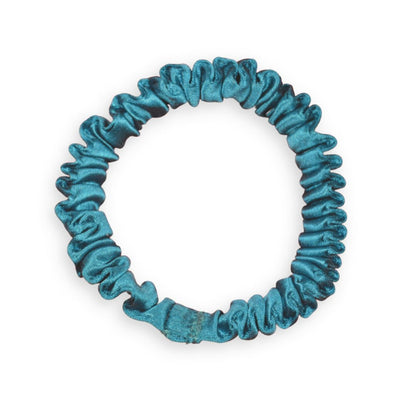 SILKE SCRUNCHIE MINI (3-pack) - GLANZEND BLAUW