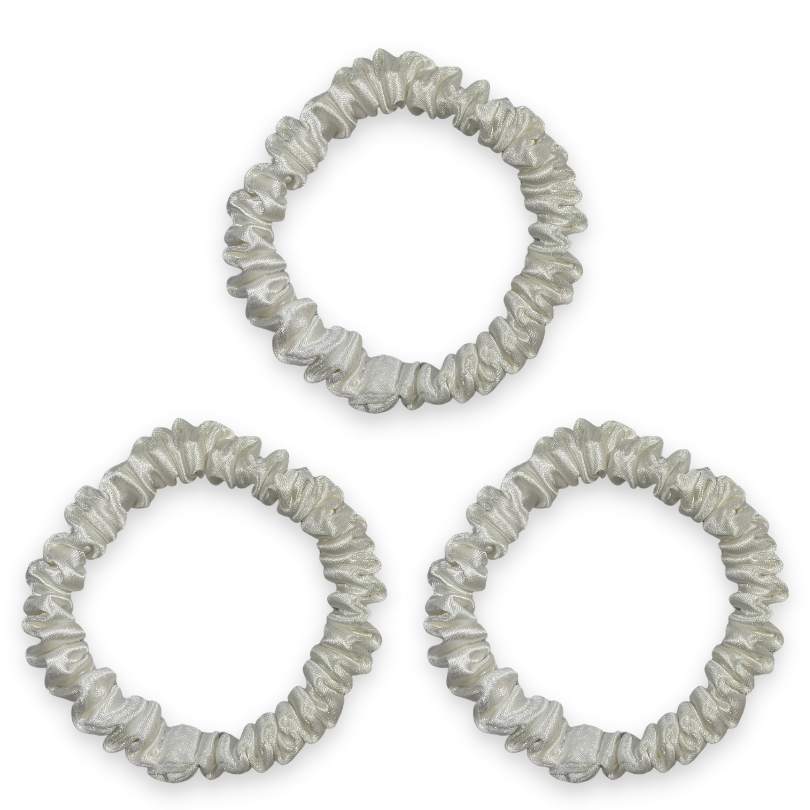 SILK SCRUNCHIE MINI (3er-Pack) – WEISS
