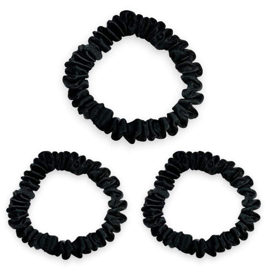 SILK SCRUNCHIE MINI (3er-Pack) – SCHWARZ