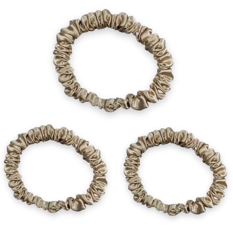 SILK SCRUNCHIE MINI (3er-Pack) – BEIGE