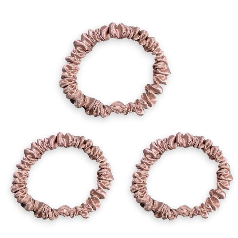 SILK SCRUNCHIE MINI (3er-Pack) – ROSÉGOLD