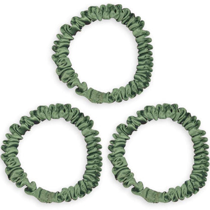 SILKE SCRUNCHIE MINI (3-pak) - OCEAN GREEN
