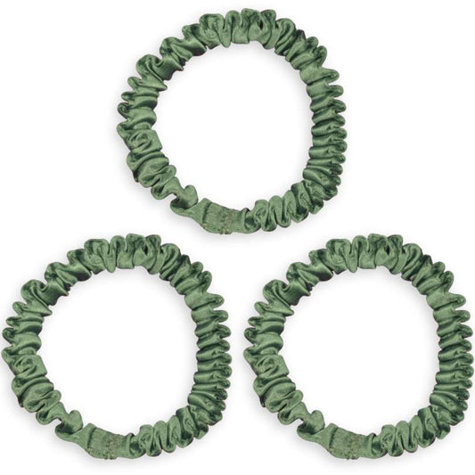 SILKE SCRUNCHIE MINI (3-pak) - OCEAN GREEN
