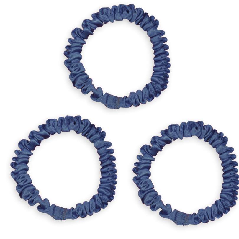 SILKE SCRUNCHIE MINI (3-pak)- NAVY BLAUW