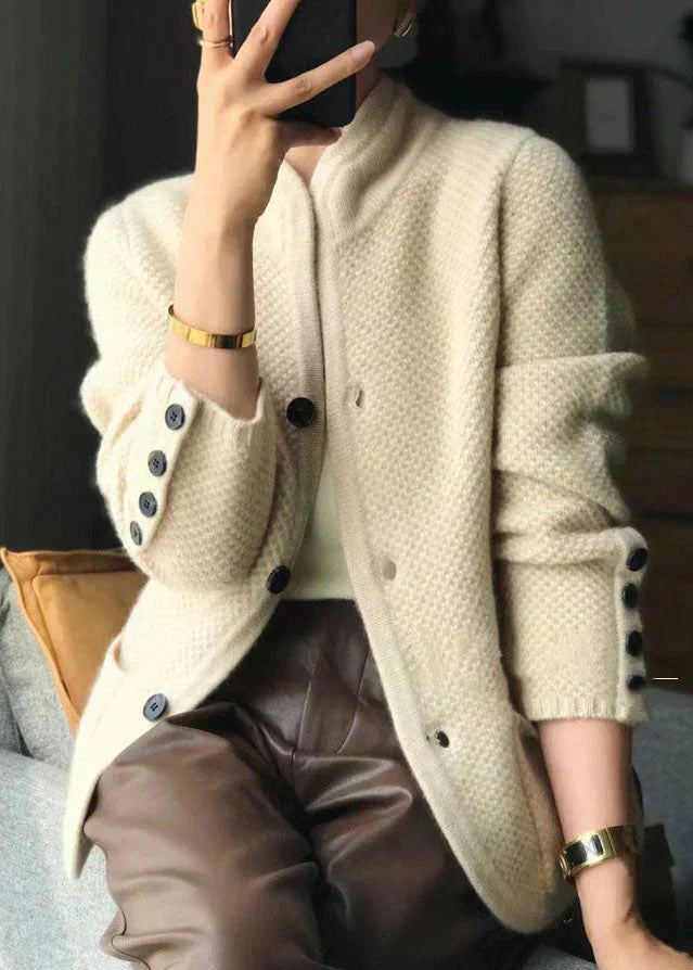 LARISSA – KASCHMIR-CARDIGAN MIT HOHEM KRAGEN