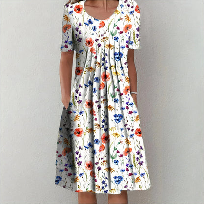 Leilani - Zomerbloemen Ruches Zomerjurk