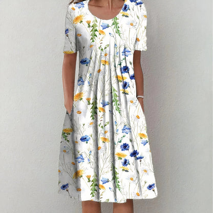Leilani - Zomerbloemen Ruches Zomerjurk