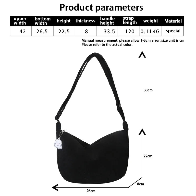 Corduroy Schultertaschen für Damen