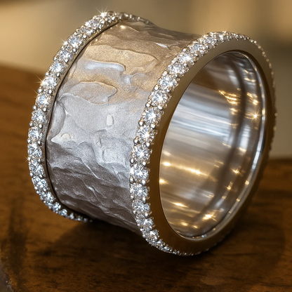 Vintage versilberter Zirkonia Ring