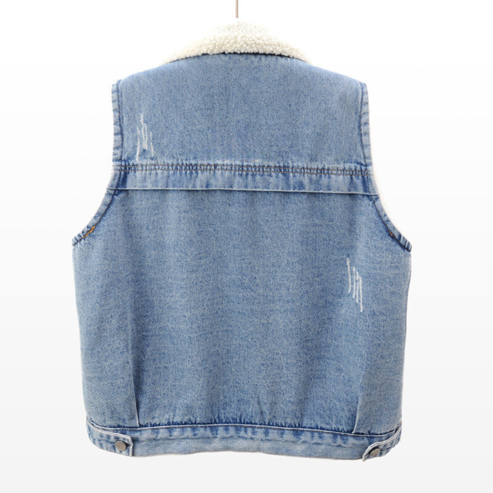 Everly denim sherpa gilet