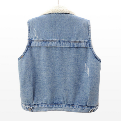 Everly denim sherpa gilet