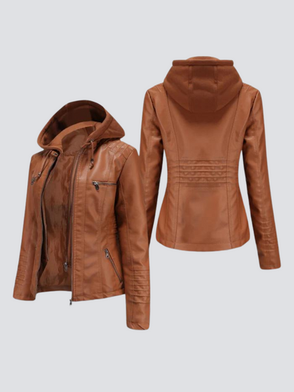 LUCY LEREN JAS MET CAPUCHON