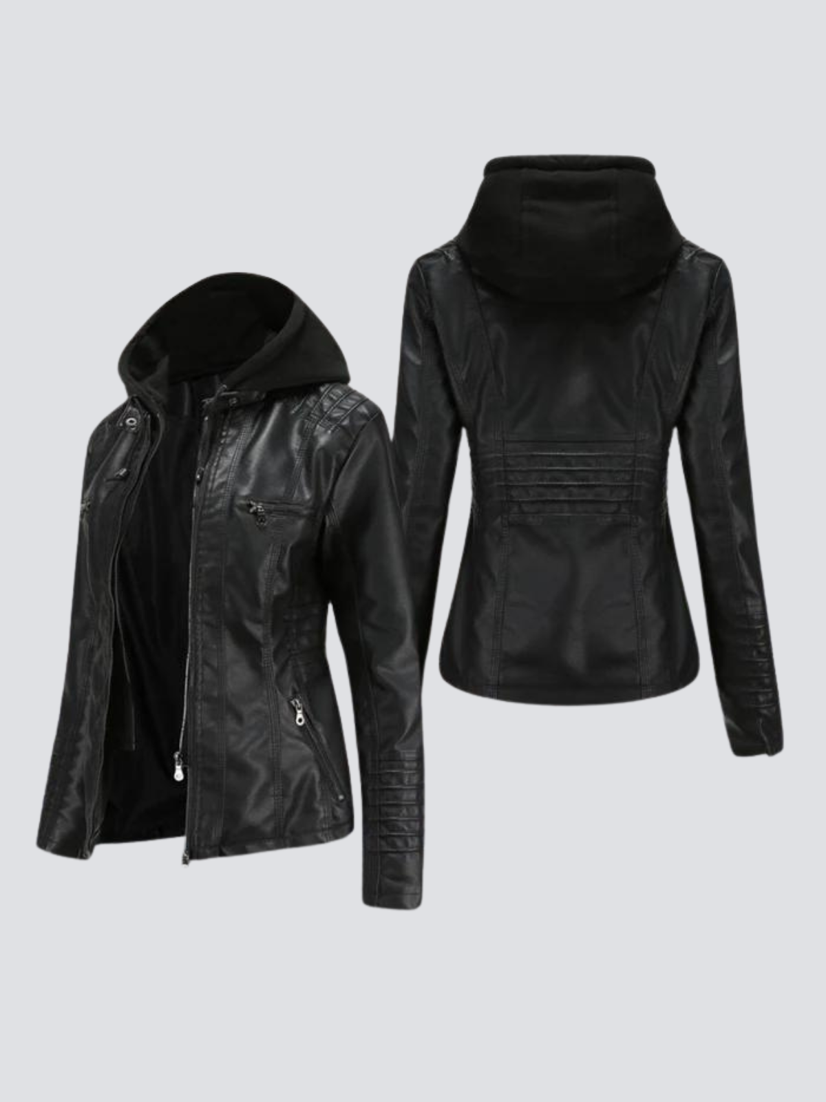 LUCY LEREN JAS MET CAPUCHON