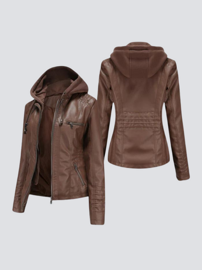 LUCY LEREN JAS MET CAPUCHON