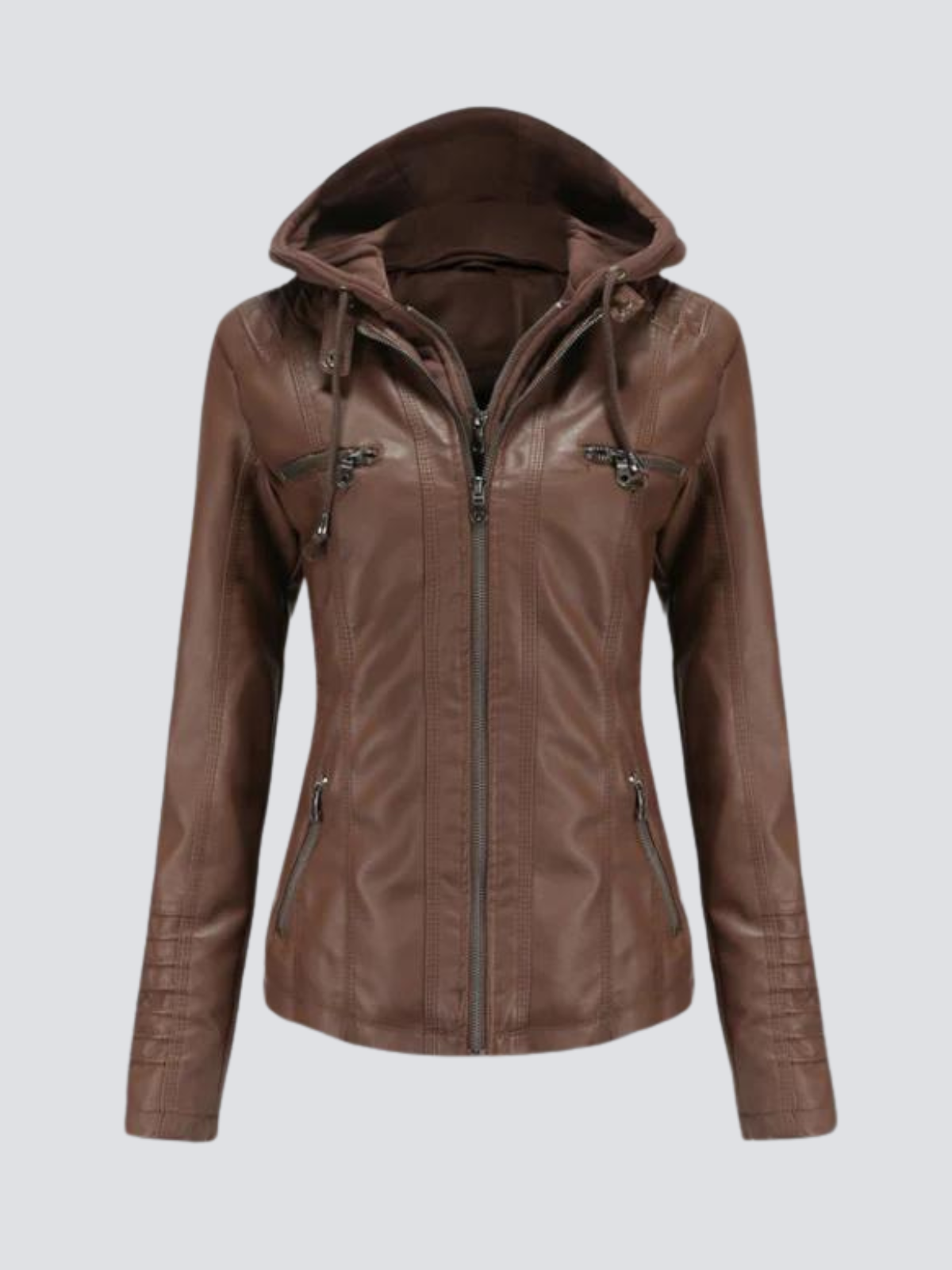 LUCY LEREN JAS MET CAPUCHON