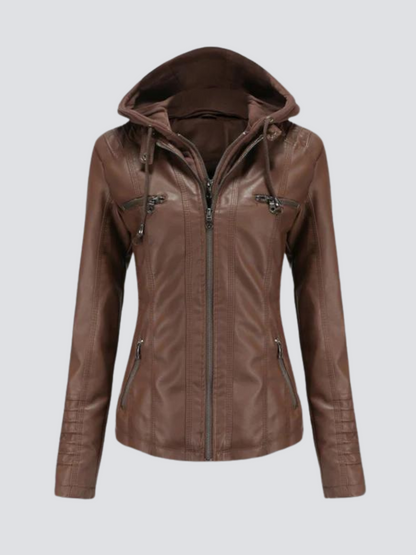 LUCY LEREN JAS MET CAPUCHON