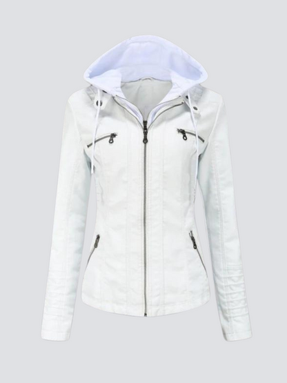 LUCY LEREN JAS MET CAPUCHON